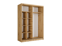 Kleiderschrank ALUNA 10 – mit Kleiderstange & Regalen (155×215×62 cm)