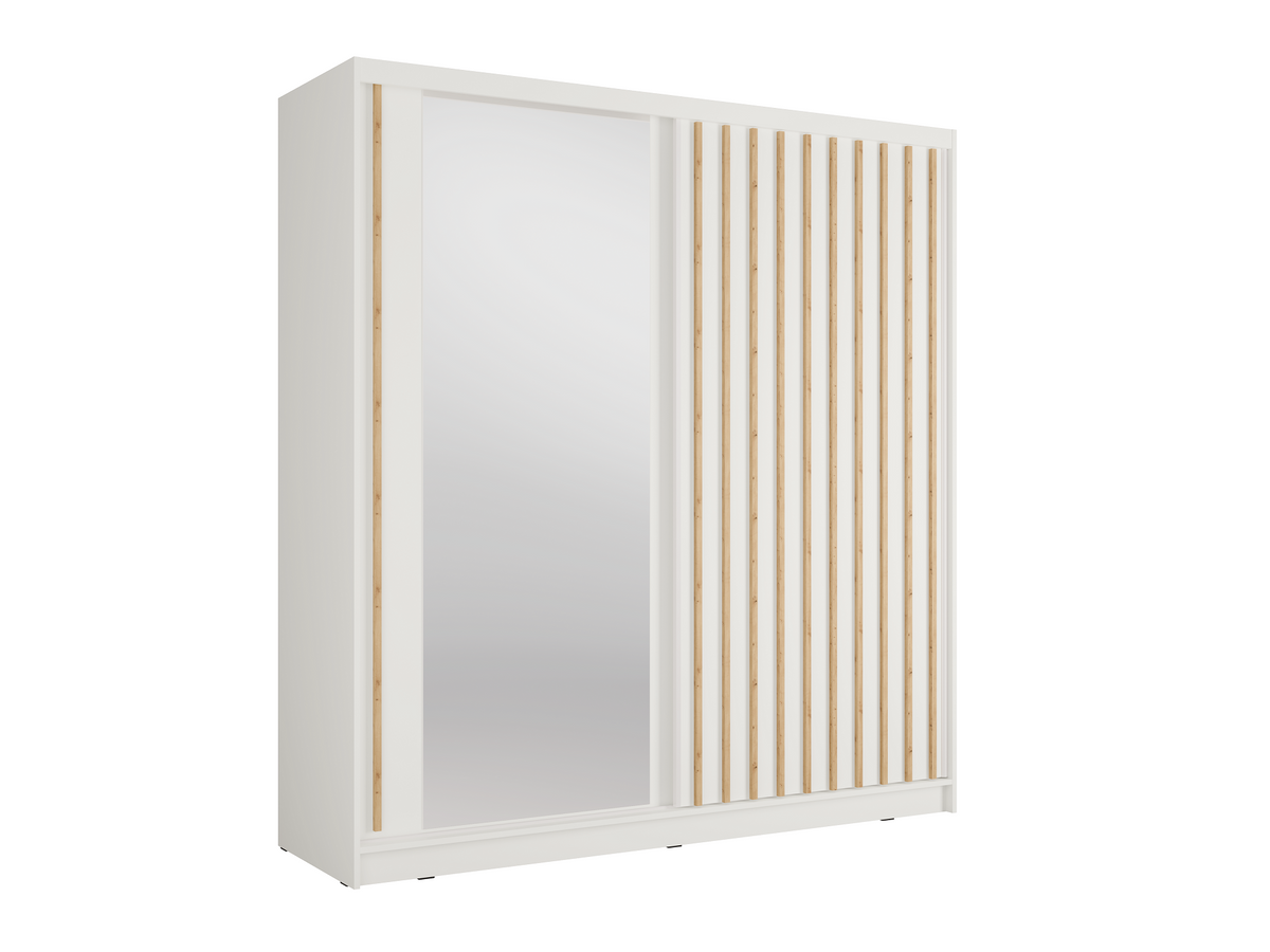 Kleiderschrank ALUNA 11 – mit Spiegel, Regalen & Kleiderstange (205×215×62 cm)