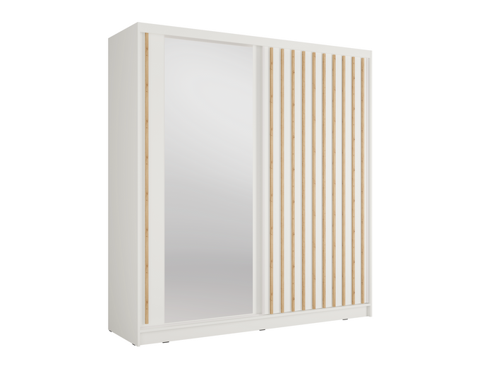 Kleiderschrank ALUNA 11 – mit Spiegel, Regalen & Kleiderstange (205×215×62 cm)