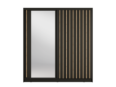 Kleiderschrank ALUNA 11 – mit Spiegel, Regalen & Kleiderstange (205×215×62 cm)