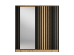 Kleiderschrank ALUNA 11 – mit Spiegel, Regalen & Kleiderstange (205×215×62 cm)