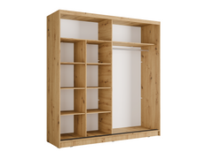 Kleiderschrank ALUNA 11 – mit Spiegel, Regalen & Kleiderstange (205×215×62 cm)
