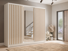 Kleiderschrank ALUNA 13 – mit Spiegel, Regalen & Kleiderstange (248×215×62 cm)
