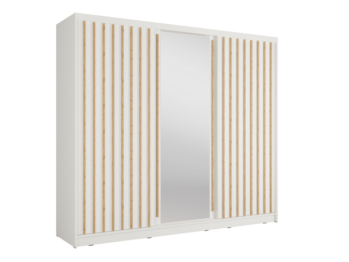 Kleiderschrank ALUNA 13 – mit Spiegel, Regalen & Kleiderstange (248×215×62 cm)