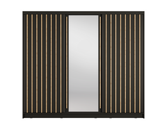 Kleiderschrank ALUNA 13 – mit Spiegel, Regalen & Kleiderstange (248×215×62 cm)