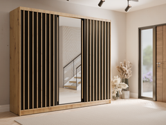Kleiderschrank ALUNA 13 – mit Spiegel, Regalen & Kleiderstange (248×215×62 cm)