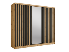 Kleiderschrank ALUNA 13 – mit Spiegel, Regalen & Kleiderstange (248×215×62 cm)