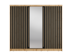 Kleiderschrank ALUNA 13 – mit Spiegel, Regalen & Kleiderstange (248×215×62 cm)