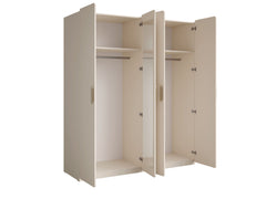 Schlafzimmer-Set LEVARO – 4-teilig mit Kleiderschrank, Bett in 2 Liegeflächen (160×200 oder 180×200 cm), wahlweise mit oder ohne Bettkasten und 2 Nachttischen – Wüstensand