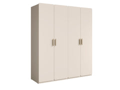 Schlafzimmer-Set LEVARO – 4-teilig mit Kleiderschrank, Bett in 2 Liegeflächen (160×200 oder 180×200 cm), wahlweise mit oder ohne Bettkasten und 2 Nachttischen – Wüstensand