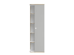 JUGENDZIMMER-SET PENORA – 4-teilig mit Bett 90×200 cm, Kleiderschrank, Schreibtisch und Kommode – Weiß / Grau New York