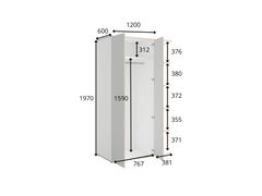 JUGENDZIMMER-SET PENORA – 4-teilig mit Bett 90×200 cm, Kleiderschrank, Schreibtisch und Kommode – Weiß / Grau New York