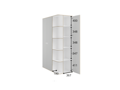 JUGENDZIMMER-SET PENORA – 4-teilig mit Bett 90×200 cm, Kleiderschrank, Schreibtisch und Kommode – Weiß / Grau New York