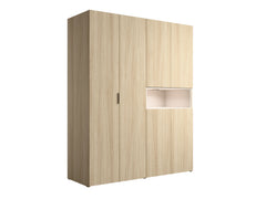 Schlafzimmer-Set VARENO - 5-teilig 160×200 oder 180×200 cm, wahlweise mit oder ohne Bettkasten, Latten– 5-teilig mit Betrost – Barista Eiche / Wüstensand