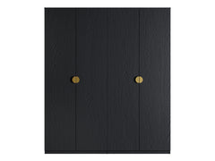 Schlafzimmer-Set MERONA– 5-teilig mit Kleiderschrank, Bett in 2 Liegeflächen (160×200 oder 180×200 cm), wahlweise mit oder ohne Bettkasten, Kommode und 2 Nachttischen – Schwarz Graphit