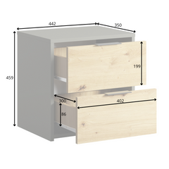Schlafzimmer-Set RAVENO – 5-teilig mit Kleiderschrank, Bett in 2 Liegeflächen (160×200 oder 180×200 cm), Lattenrost, Kommode und 2 Nachttischen – Grau Graphit / Artisan Eiche