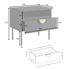 Schlafzimmer-Set MERONA– 5-teilig mit Kleiderschrank, Bett in 2 Liegeflächen (160×200 oder 180×200 cm), wahlweise mit oder ohne Bettkasten, Kommode und 2 Nachttischen – Schwarz Graphit