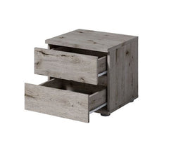 Schlafzimmer-Set TORVAN – 5-teilig mit Schiebetürenschrank, Bett in 2 Liegeflächen (160×200 oder 180×200 cm), Lattenrost, Kommode und 2 Nachttischen – Wellington Eiche / Portland Eiche