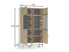 Wohnzimmer-Set MERONA – 4-teilig mit beleuchteter Vitrine, TV-Lowboard, Couchtisch und Sideboard – Schwarz Graphit