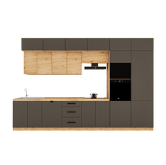 Küchenzeile - Langen KL9-M400 - Grau / Artisan Eiche