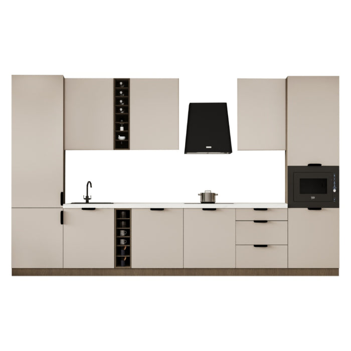 Küchenzeile - Sorent KS3-M375 - Beige / Dunkle Eiche