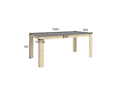 Wohn- und Esszimmer-Set RAVENO – 6-teilig mit Vitrine, 2 Sideboards, TV-Lowboard, Esstisch und Couchtisch – Vitrine wahlweise mit oder ohne Beleuchtung – Kaschmir Beige / Artisan Eiche