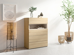 Schlafzimmer-Set VARENO - 5-teilig 160×200 oder 180×200 cm, wahlweise mit oder ohne Bettkasten, Latten– 5-teilig mit Betrost – Barista Eiche / Wüstensand
