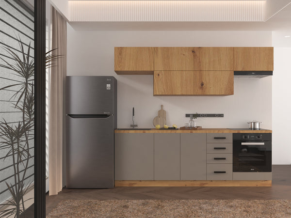 Küchenzeile - Langen KL2-M240 - Beige/Artisan Eiche