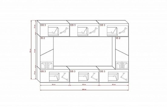 Wandschrank Morocco S7 (weiß glänzend). - Milaros Markt