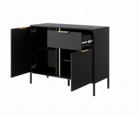Wohnzimmer-Set - LARS - Stil und Funktionalität / WANDEINHEIT2, (Komplett-Set, 4-St) - Milaros Markt