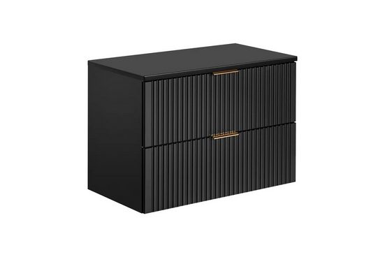 Waschbeckenunterschrank 80 cm, 60 cm - Adel Black - Hervorragende Fertigungsqualität. - Milaros Markt