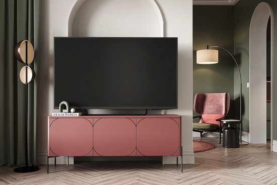TV-Schrank - SONATIA - Enthält Regale zur Aufbewahrung von Zubehör. - Milaros Markt