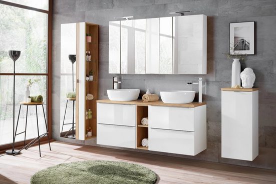 Badezimmer Hochschrank - Capri White - Platzsparend und funktional. - Milaros Markt