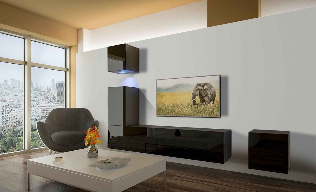 Wohnwand - 2024 Luxuriöses Ambiente | Stilvolle Wohnzimmer, beste Materialien! - Milaros Markt