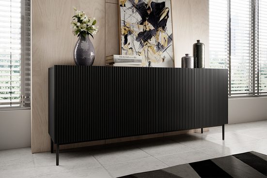 Kommode 200 cm - NICOLE - Modernes Design mit Gold Beinen. - Milaros Markt