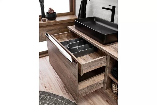 Waschbeckenschrank - Santa Fe Oak - Mit einem modernen und luxuriösen Design. - Milaros Markt