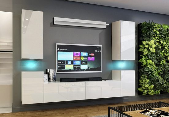 Wohnwand 240 cm  - Elegantes Design für das Wohnzimmer"C64” - Milaros Markt