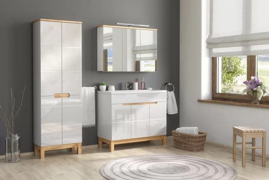 Badezimmerspiegelschrank - Badschrank - Bali White - Elegantes modernes Design. - Milaros Markt