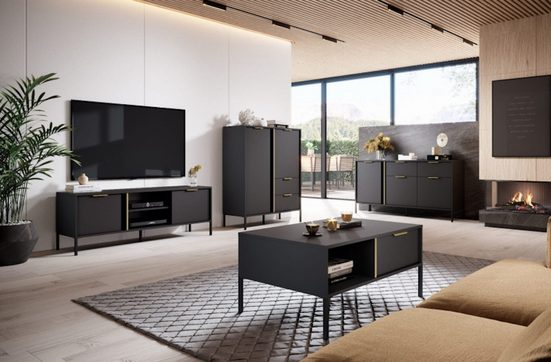 Wohnzimmer-Set - LARS - Moderne Wohnlösung LARS, (Komplett-Set, 4-St., Premium - Lars) - Milaros Markt