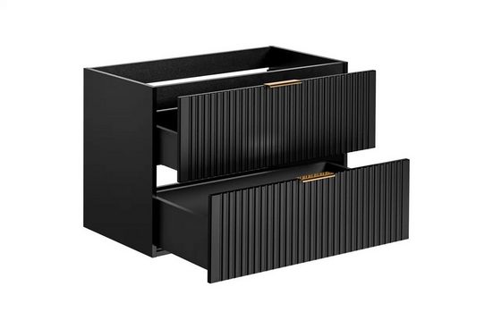 Waschbeckenunterschrank 80 cm, 60 cm - Adel Black - Hervorragende Fertigungsqualität. - Milaros Markt