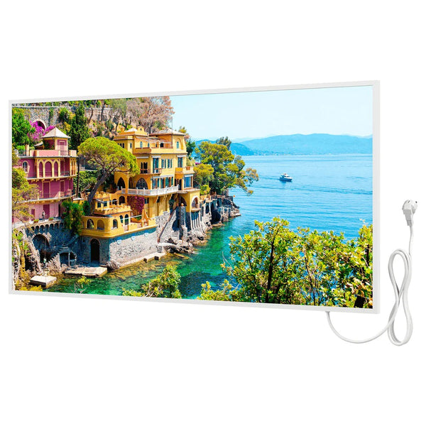 Bringer® Bild Infrarotheizung mit Rahmen 1000 Watt - Portofino, Italien.