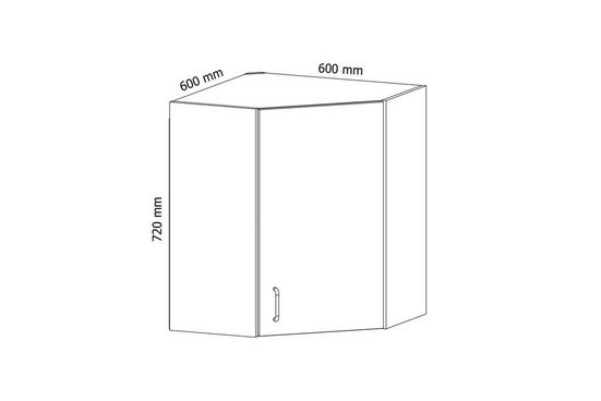 Eckhängeschrank 60 cm - sosna andersen -  Praktisches und modernes Design, passend für jede Küche. - Milaros Markt