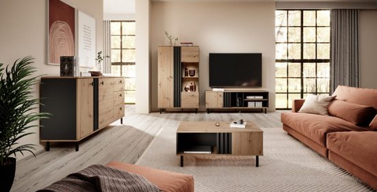 Wohnzimmer-Set - Moderne Eleganz für zeitgemäßen Wohnkomfort, (Komplett Set, 4-St., Dalli - 2), Modernes Design - Hochwertige Materialien. - Milaros Markt