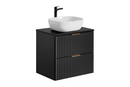 Waschbeckenunterschrank 80 cm, 60 cm - Adel Black - Hervorragende Fertigungsqualität. - Milaros Markt