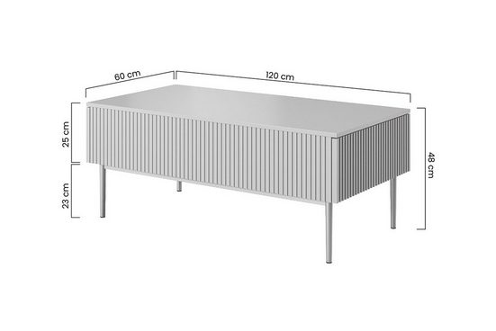 Couchtisch 120 cm - NICOLE - Eine Kombination aus Eleganz und Funktion - Milaros Markt
