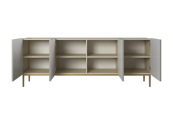 Kommode 200 cm - NICOLE - Modernes Design mit Gold Beinen. - Milaros Markt