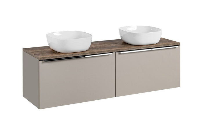 Badmöbel-Set BM211 -  Santa Fe Taupe S -  Clay Grey/Santa Fe Vintage Oak