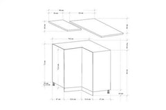 Eckunterschrank 79 cm - sosna andersen - Platzsparende Lösung für Küchenecken. - Milaros Markt