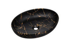 Badmöbel-Set BM106 - Luxor Black L - Schwarz/Geölte Eiche