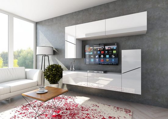 Wohnwand Premium-Luxus 2024 - Exklusives Design mit hochwertigen Materialien für ein stilvolles Wohnzimmer. - Milaros Markt